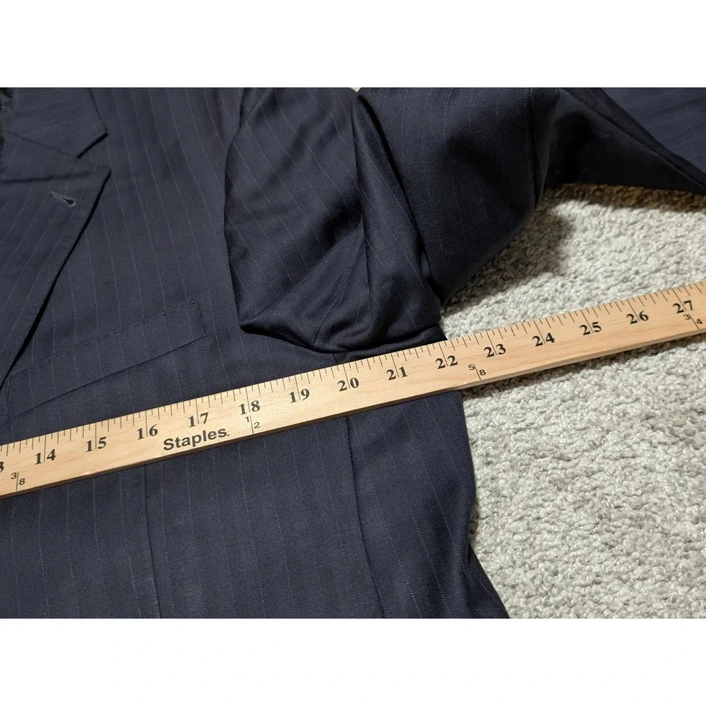 Jos. A. Bank Suit Jacket Mens 42R Navy Pinstripe 100% Wool 2Button Blazer Office